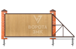 Откатные ворота 3000×2000 на винтовых сваях ЗМК-7587